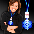 Blue LED Snowflake Necklace with Extra Large Pendant